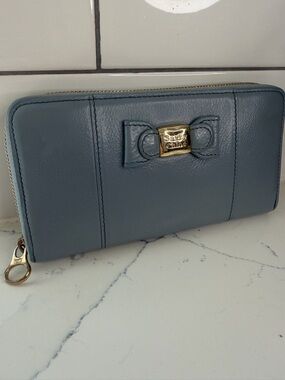 See By Chloe Blue Zip-Around Leather long Wallet